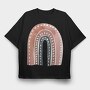 Boho Rainbow Clipart, Tricou Oversize Barbati (Unisex)
