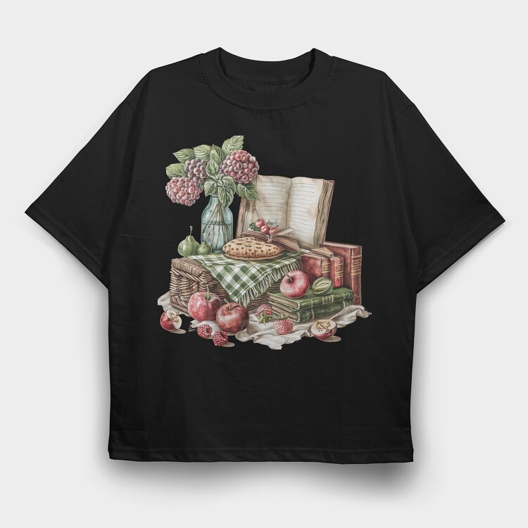 Books Apple Grapes, Tricou Oversize Barbati (Unisex)