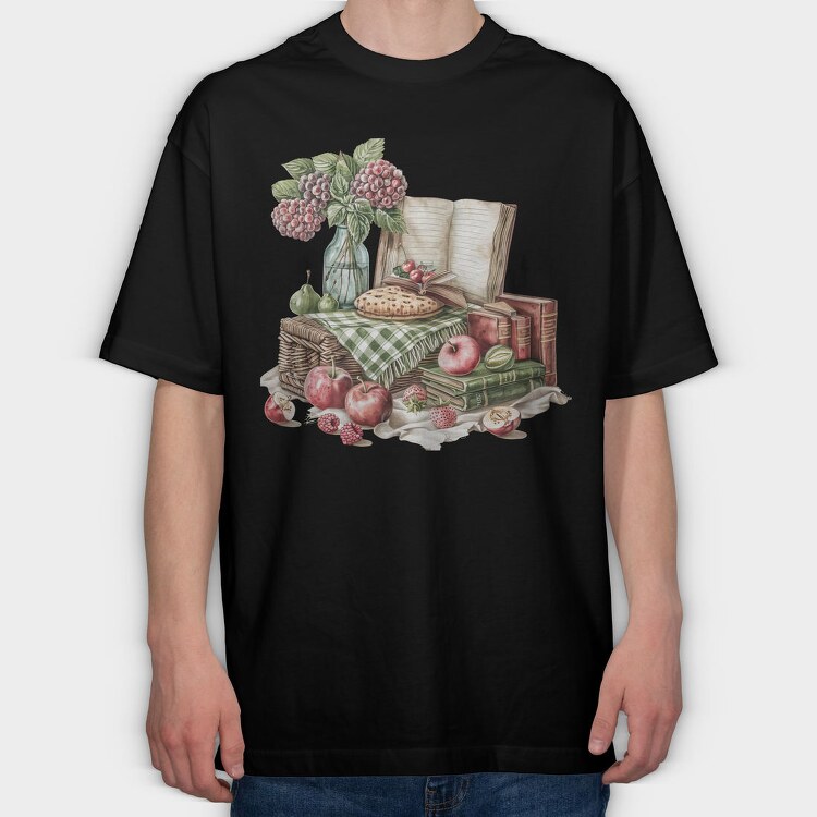 Books Apple Grapes, Tricou Oversize Barbati (Unisex)
