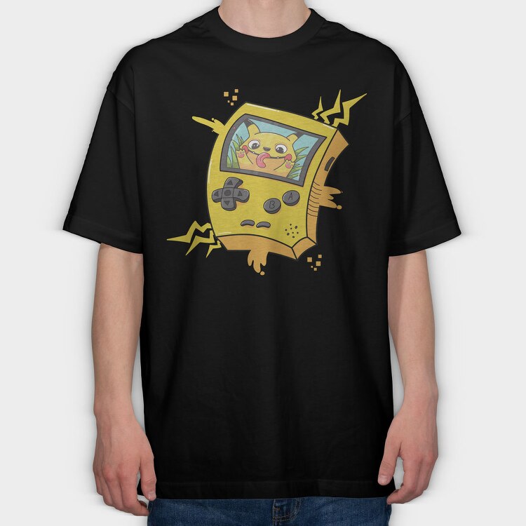 Pikachu Game Console, Tricou Oversize Barbati (Unisex)
