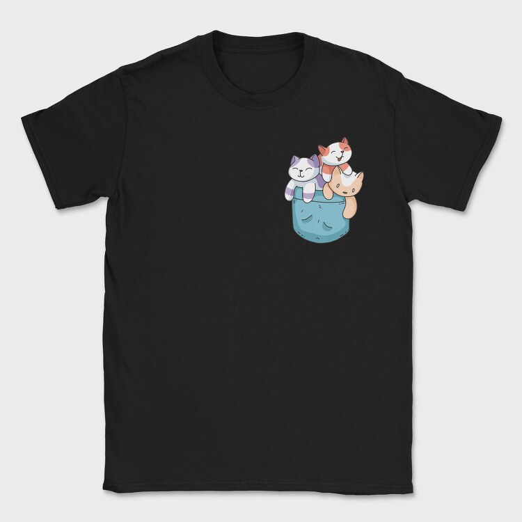 Colored Cats Pocket, Tricou Barbati (Unisex)