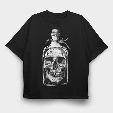 Bottle Skull Mystery, Tricou Oversize Barbati (Unisex)