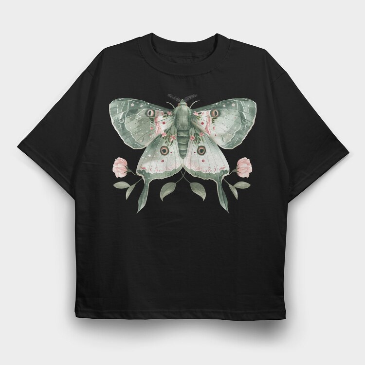 Boho Moon Moth, Tricou Oversize Barbati (Unisex)
