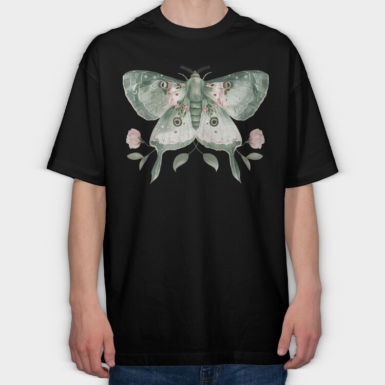 Boho Moon Moth, Tricou Oversize Barbati (Unisex)