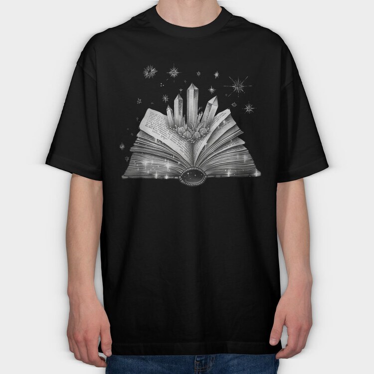 Book Crystals Stars, Tricou Oversize Barbati (Unisex)
