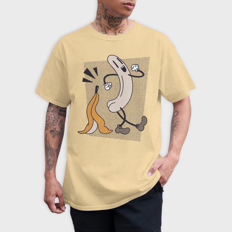 Naked Banana Retro, Tricou Barbati (Unisex)