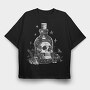 Bottle Skull Stars, Tricou Oversize Barbati (Unisex)