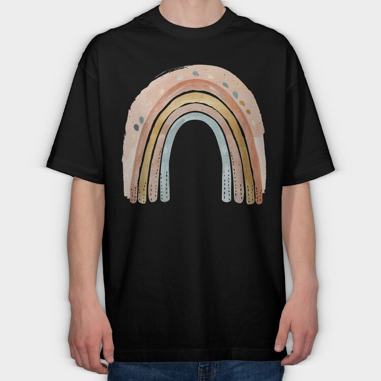 Boho Rainbow Mood, Tricou Oversize Barbati (Unisex)