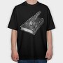 Book Feather Gothic, Tricou Oversize Barbati (Unisex)