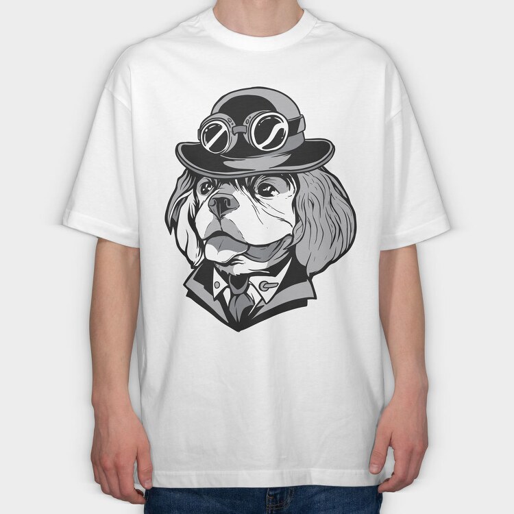 Pilot Pup, Tricou Oversize Barbati (Unisex)