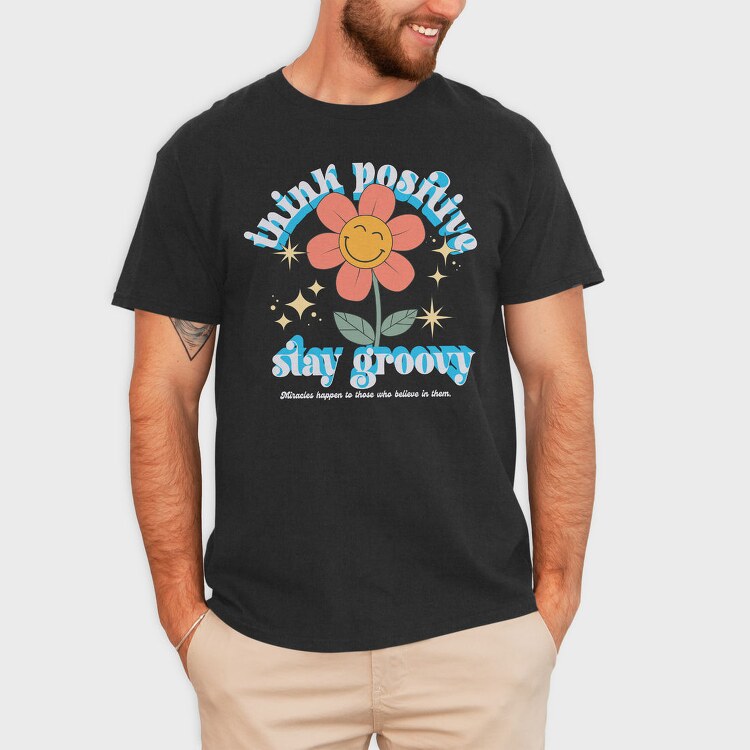 Groovy Flower Vibes, Tricou Barbati (Unisex)