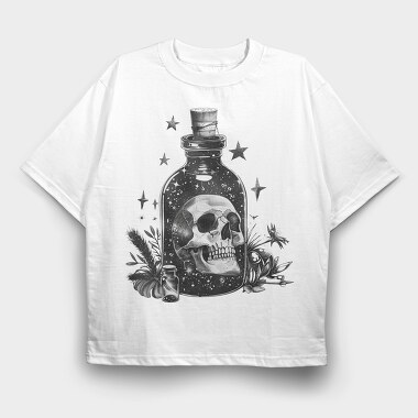 Bottle Skull Stars, Tricou Oversize Barbati (Unisex)