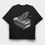 Books Feather Gothic, Tricou Oversize Barbati (Unisex)