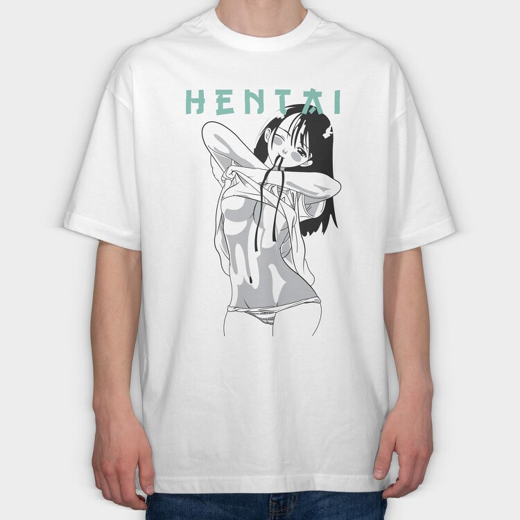 Hentai 6, Tricou Oversize Barbati (Unisex)