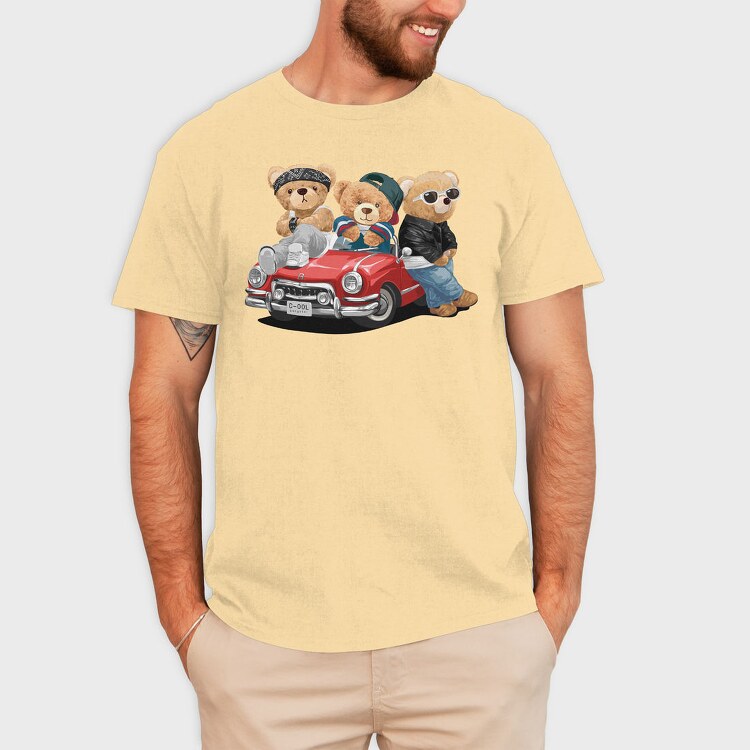 Teddy Bear Gangster Ride, Tricou Barbati (Unisex)