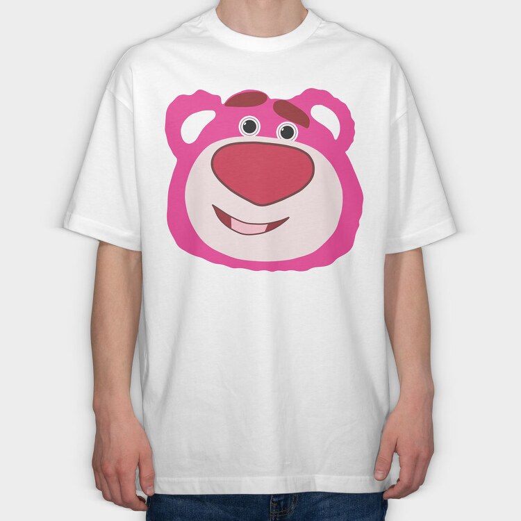 Pink Bear Smile, Tricou Oversize Barbati (Unisex)
