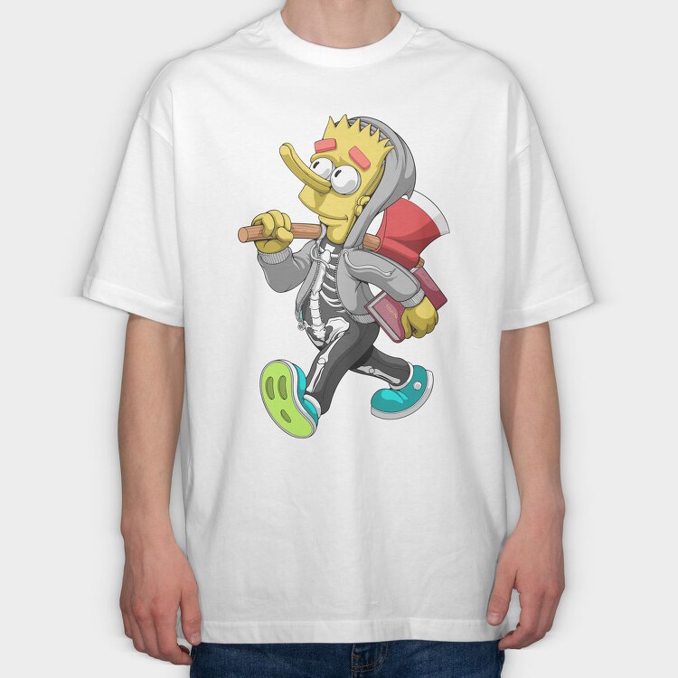 Skeleton Street Chic, Tricou Oversize Barbati (Unisex)