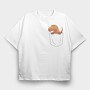 Dino Pocket, Tricou Oversize Barbati (Unisex)