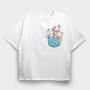 Colored Cats Pocket, Tricou Oversize Barbati (Unisex)
