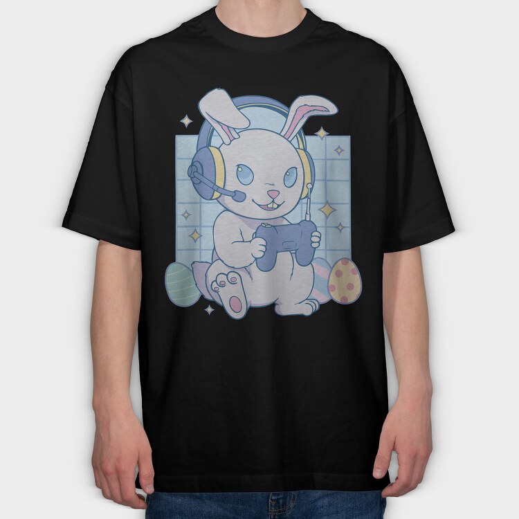 Bunny Beats, Tricou Oversize Barbati (Unisex)
