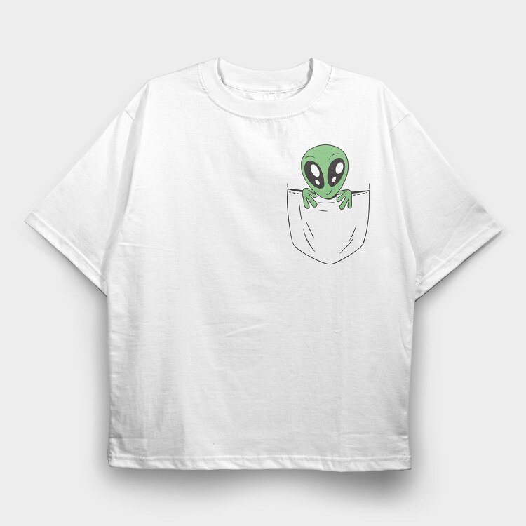 Alien Pocket, Tricou Oversize Barbati (Unisex)