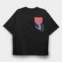 Cat Falling Pocket, Tricou Oversize Barbati (Unisex)