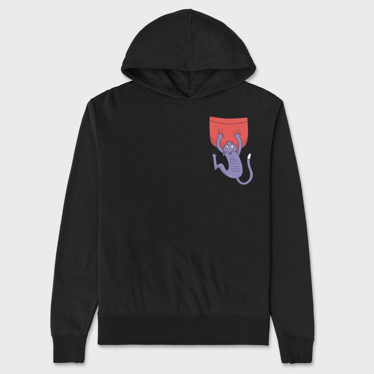 Cat Falling Pocket, Hanorac Oversize Barbati (Unisex)
