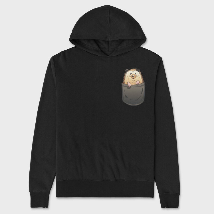 Hedgehog In Pocket, Hanorac Oversize Barbati (Unisex)