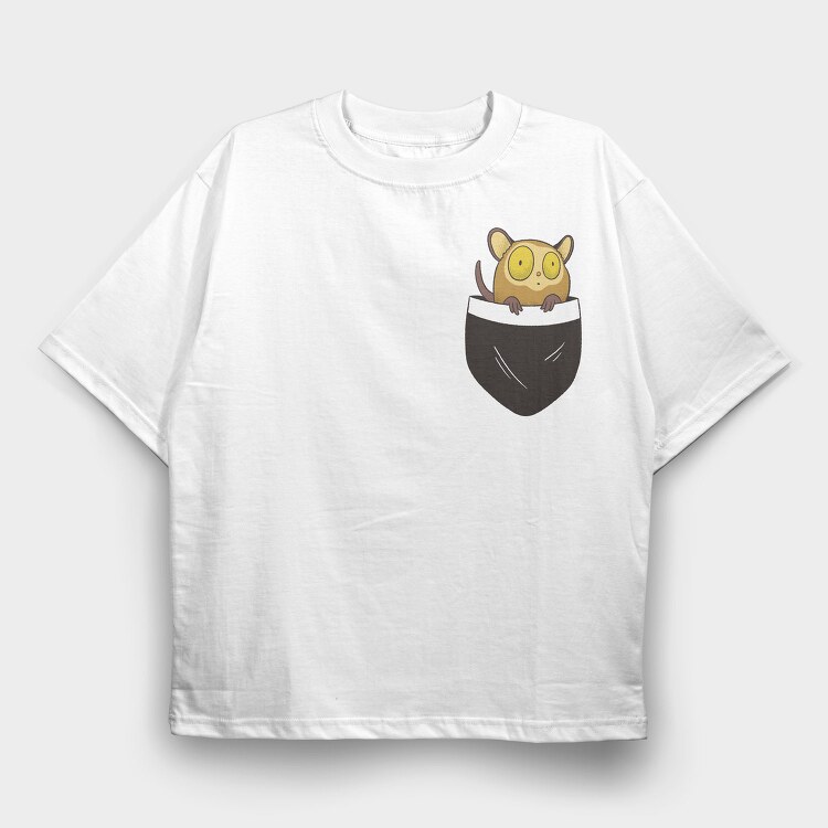 Tarsier Pocket, Tricou Oversize Barbati (Unisex)