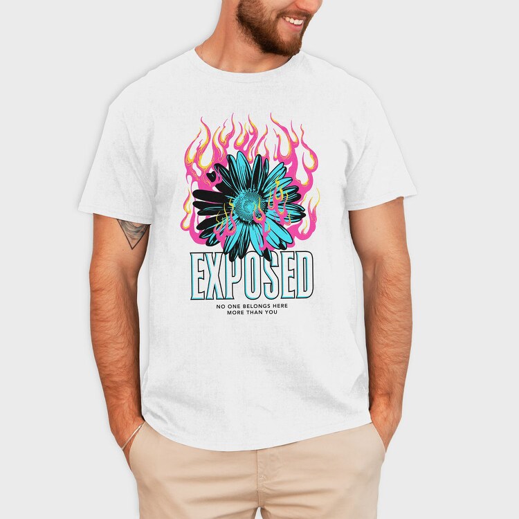 Flame Flower Exposed, Tricou Barbati (Unisex)
