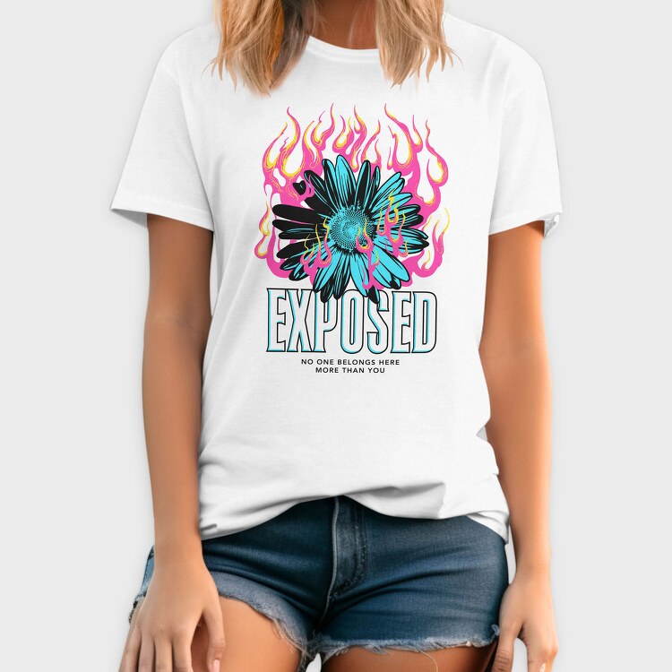 Flame Flower Exposed, Tricou Barbati (Unisex)