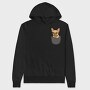 Cute Pug Dog In Pocket French Bulldog, Hanorac Oversize Barbati (Unisex)