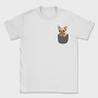 Cute Pug Dog In Pocket French Bulldog, Tricou Barbati (Unisex)