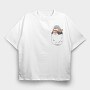 Cute Penguin In Pocket Coffee, Tricou Oversize Barbati (Unisex)