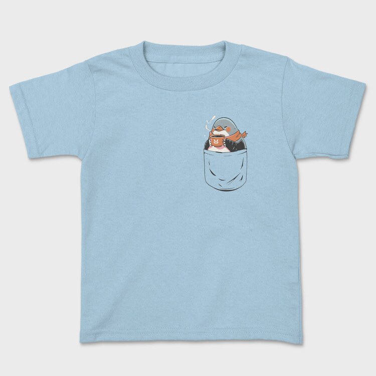 Cute Penguin In Pocket Coffee, Tricou Copii
