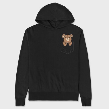 Teddy Bear Middle Finger Pocket, Hanorac Oversize Barbati (Unisex)