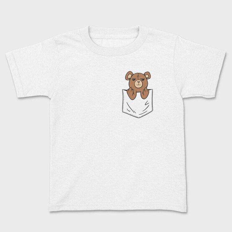 Teddy Bear Middle Finger Pocket, Tricou Copii