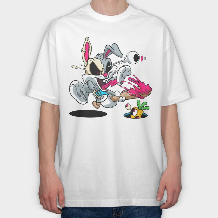 Bunny Punch Vibes, Tricou Oversize Barbati (Unisex)