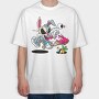 Bunny Punch Vibes, Tricou Oversize Barbati (Unisex)