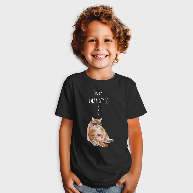 Lazy Cat Vibes, Tricou Copii
