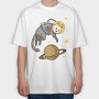 Cat in Space, Tricou Oversize Barbati (Unisex)