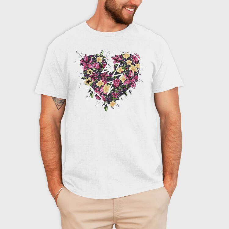 Flower Heart Dreams, Tricou Barbati (Unisex)