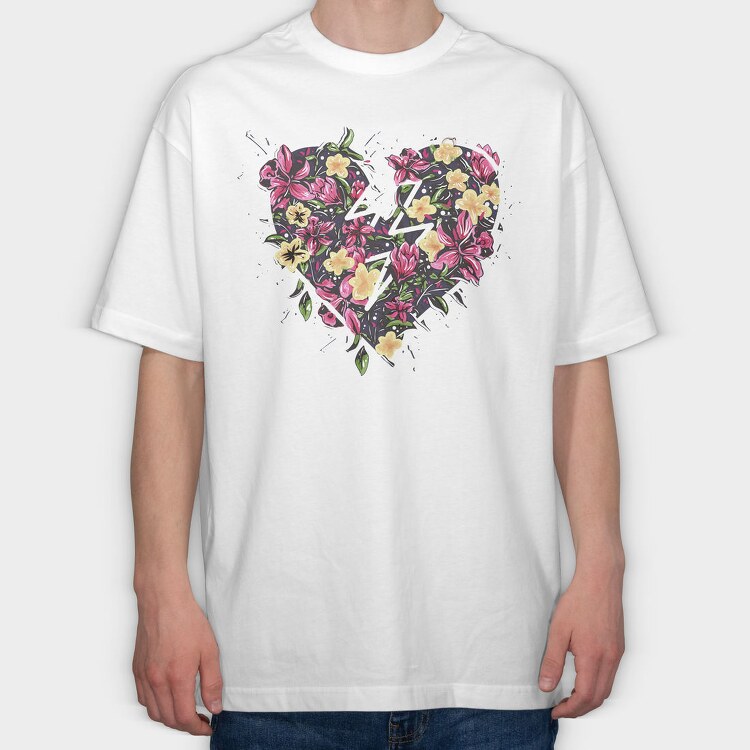 Flower Heart Dreams, Tricou Oversize Barbati (Unisex)