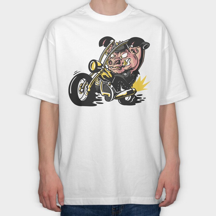 Pork Rider, Tricou Oversize Barbati (Unisex)