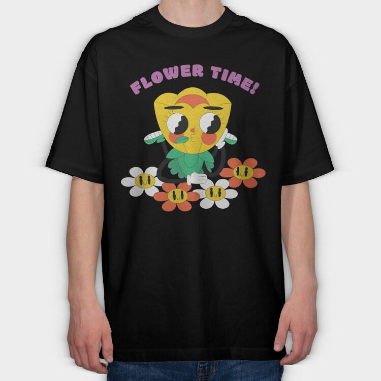 Flower Power Time, Tricou Oversize Barbati (Unisex)