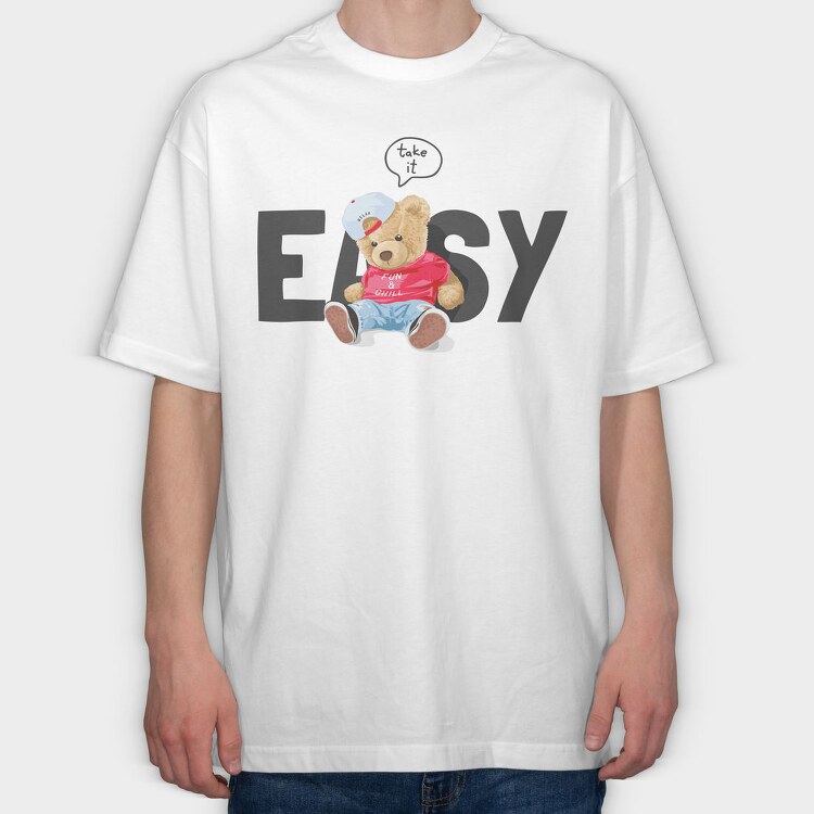 Teddy Chill Vibes, Tricou Oversize Barbati (Unisex)