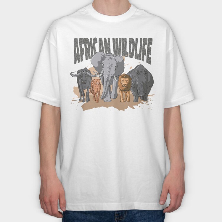 African Animals, Tricou Oversize Barbati (Unisex)