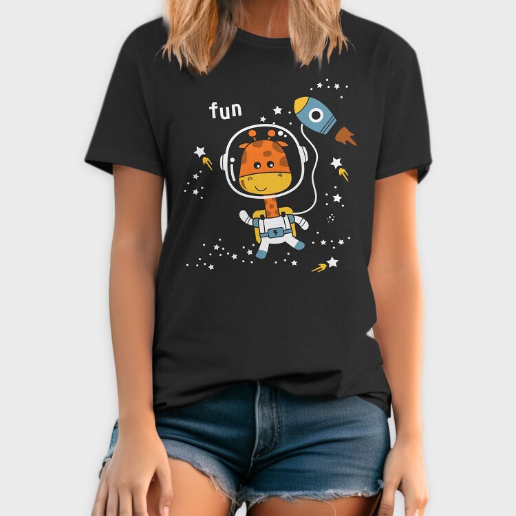 Giraffe Astronaut Fun, Tricou Barbati (Unisex)