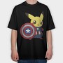 Pikachu Captain Shield, Tricou Oversize Barbati (Unisex)