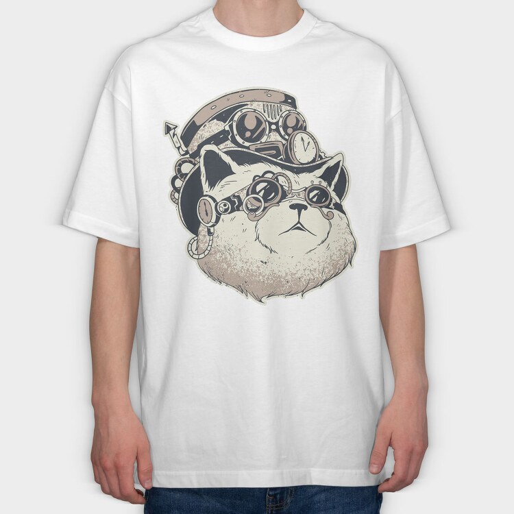 Pug Pilot Goggles, Tricou Oversize Barbati (Unisex)